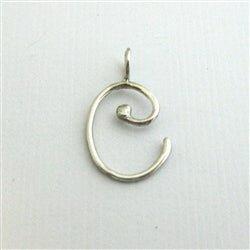 Handmade Script Initial Necklace Letter C - Luxe Design Jewellery