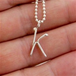 Handmade Script Initial Necklace Letter K - Luxe Design Jewellery