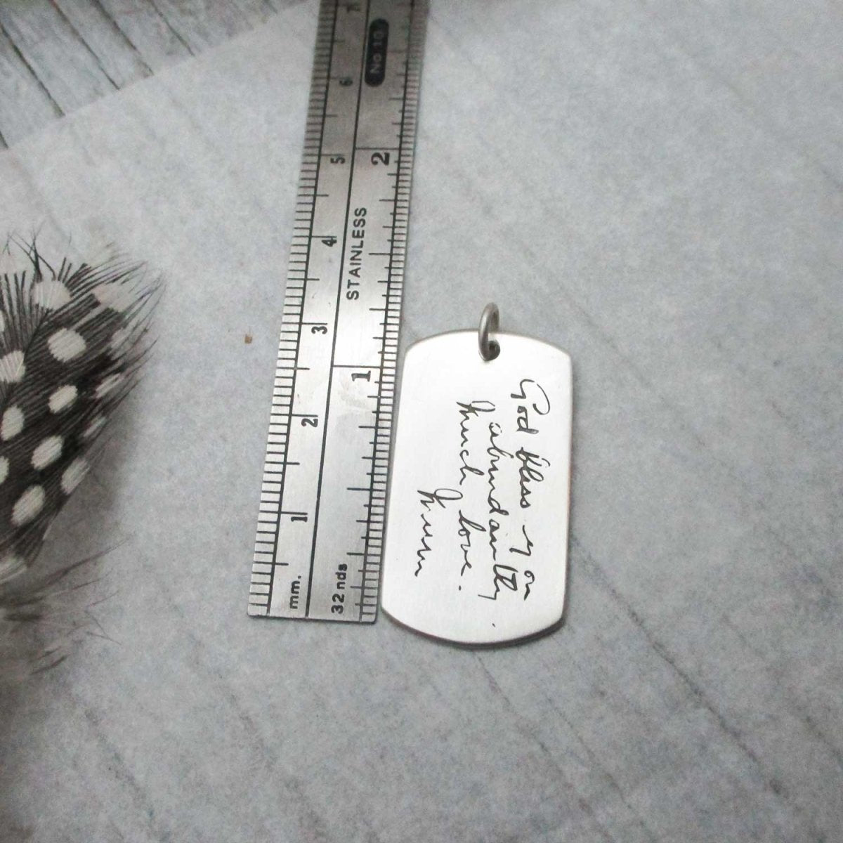 Handwriting Dog Tag Pendant – Sterling Silver