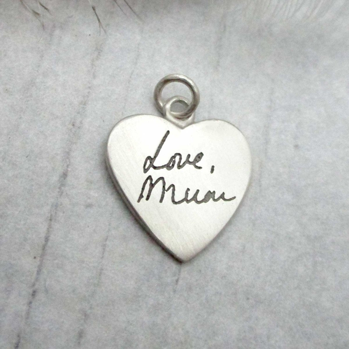 Handwriting Heart Pendant – Sterling Silver
