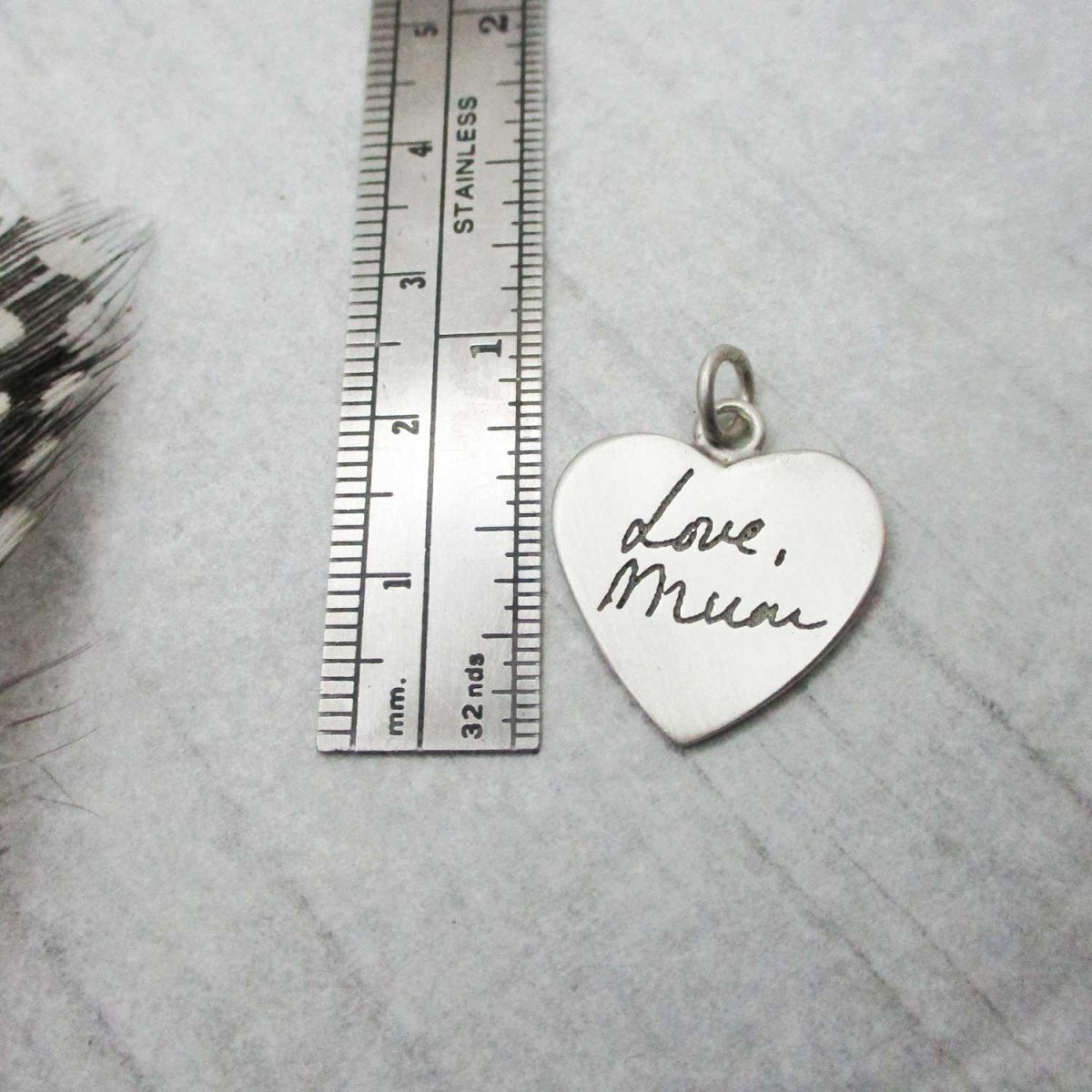 Handwriting Heart Pendant – Sterling Silver
