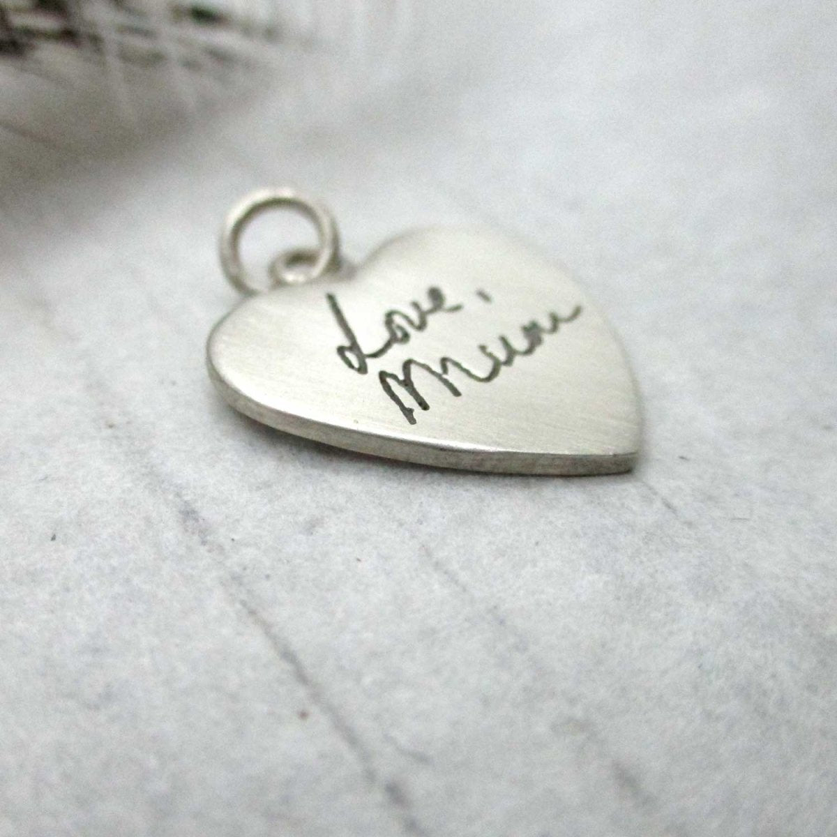 Handwriting Heart Pendant – Sterling Silver