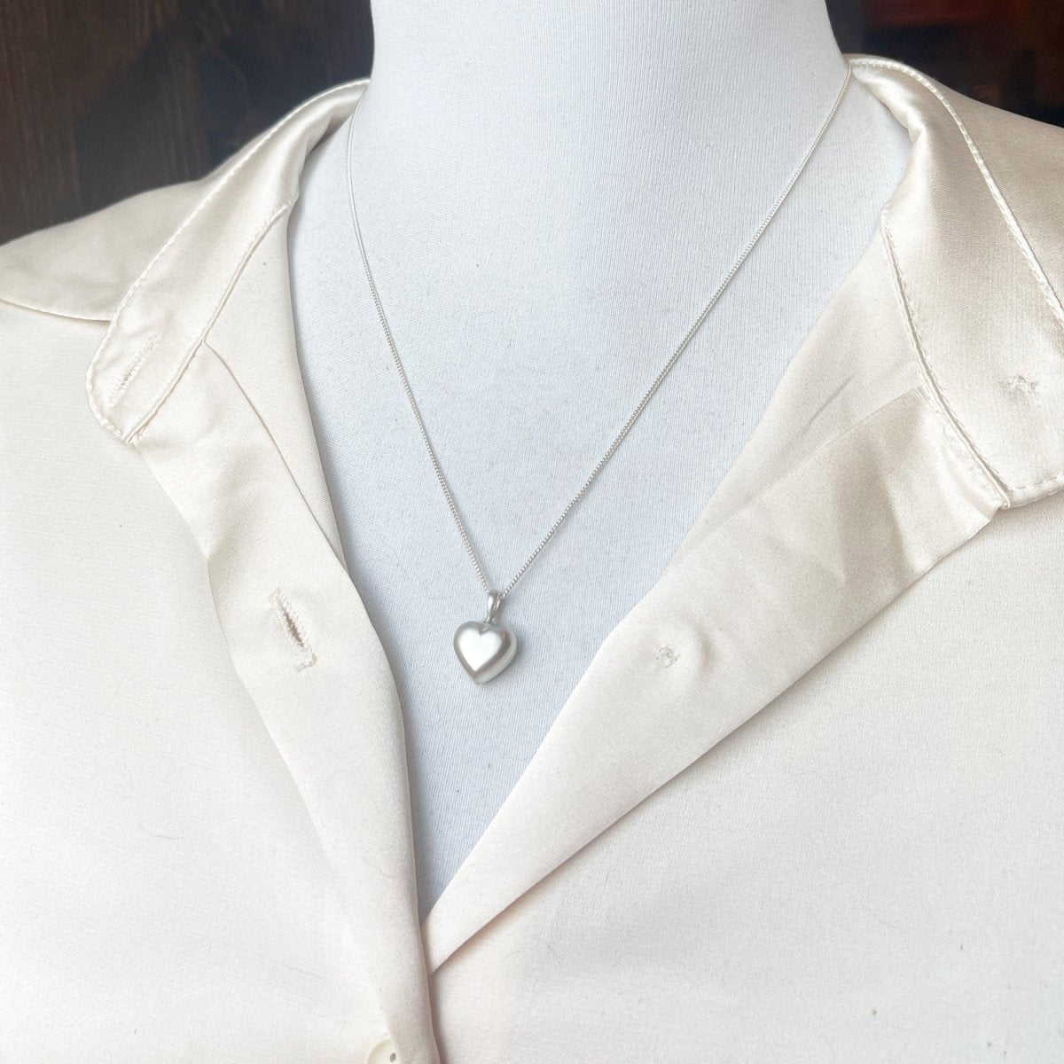 Heart Urn Pendant for Cremation Ashes in Sterling Silver: Memorial Urn Jewellery