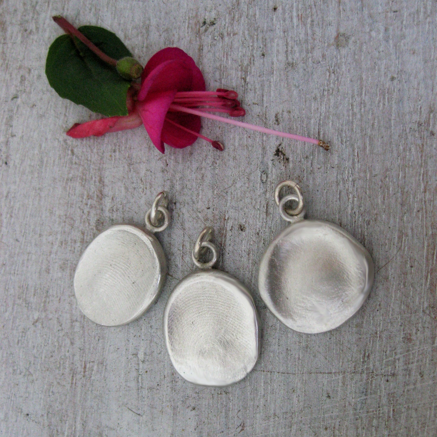 Double Sided Two Person Sterling Silver Fingerprint Pendant: Personalized Keepsake Gift
