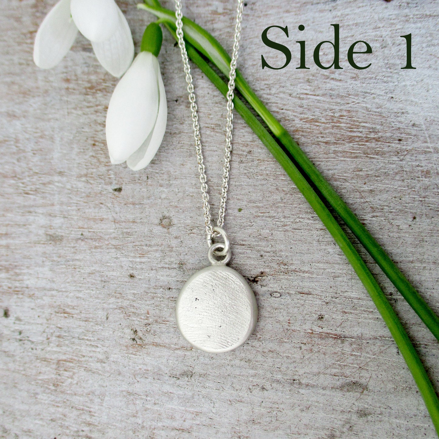 Double Sided Two Person Sterling Silver Fingerprint Pendant: Personalized Keepsake Gift