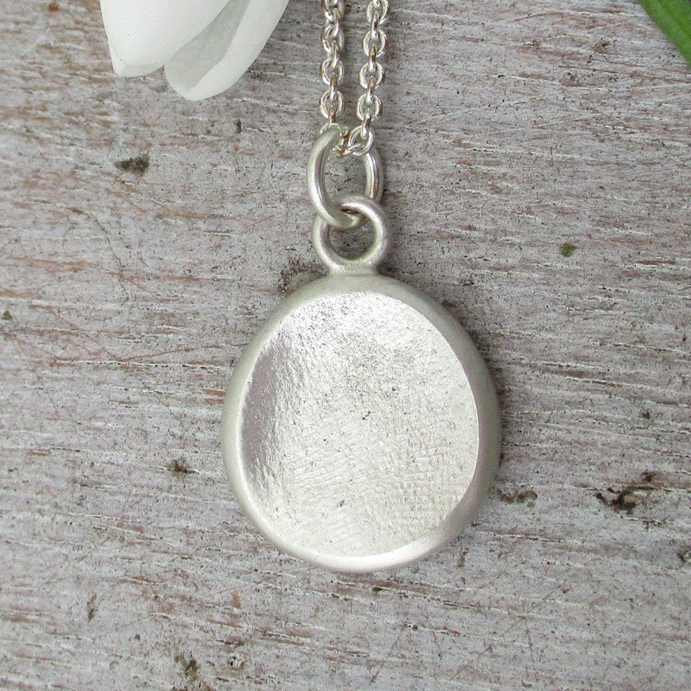 Double Sided Two Person Sterling Silver Fingerprint Pendant: Personalized Keepsake Gift