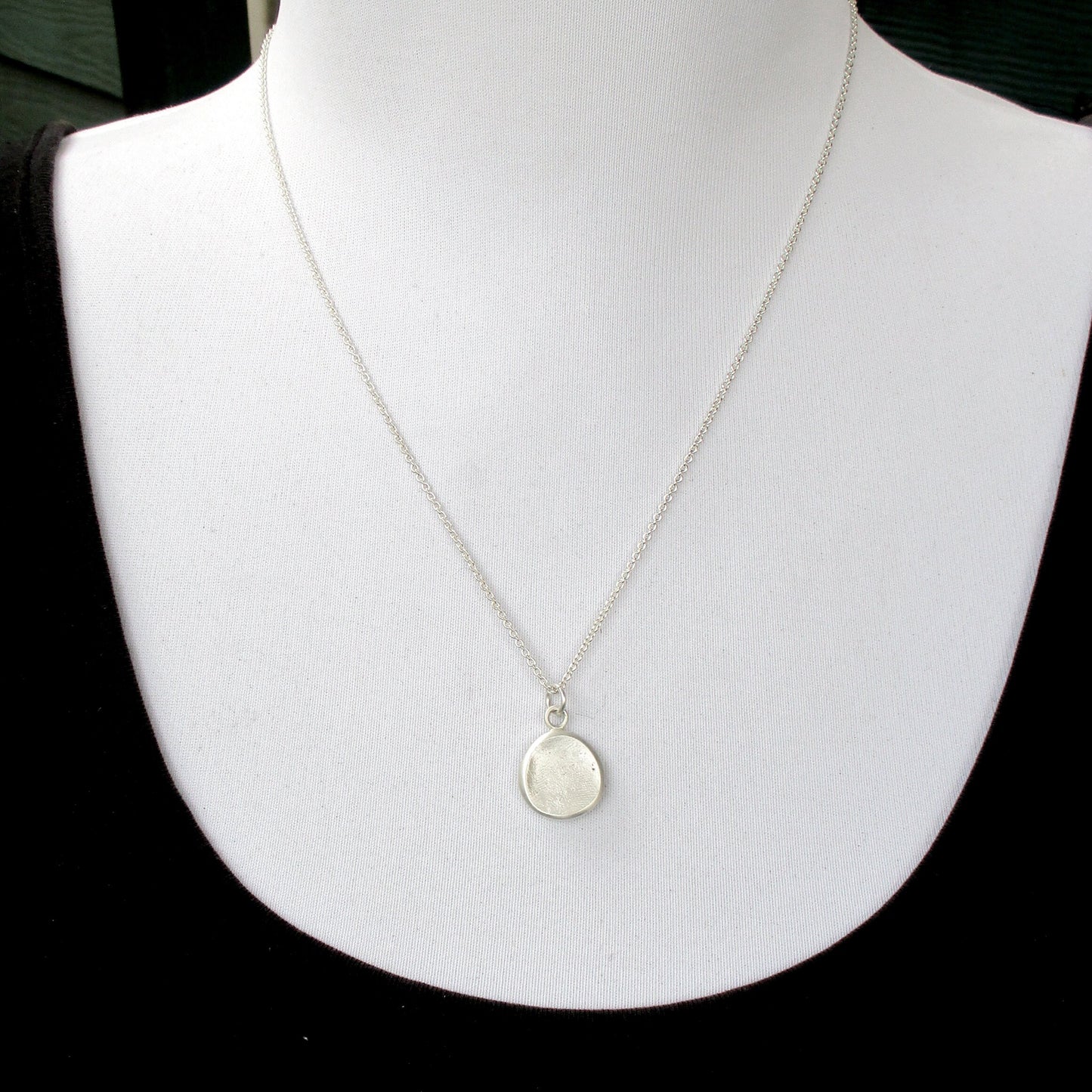 Double Sided Two Person Sterling Silver Fingerprint Pendant: Personalized Keepsake Gift