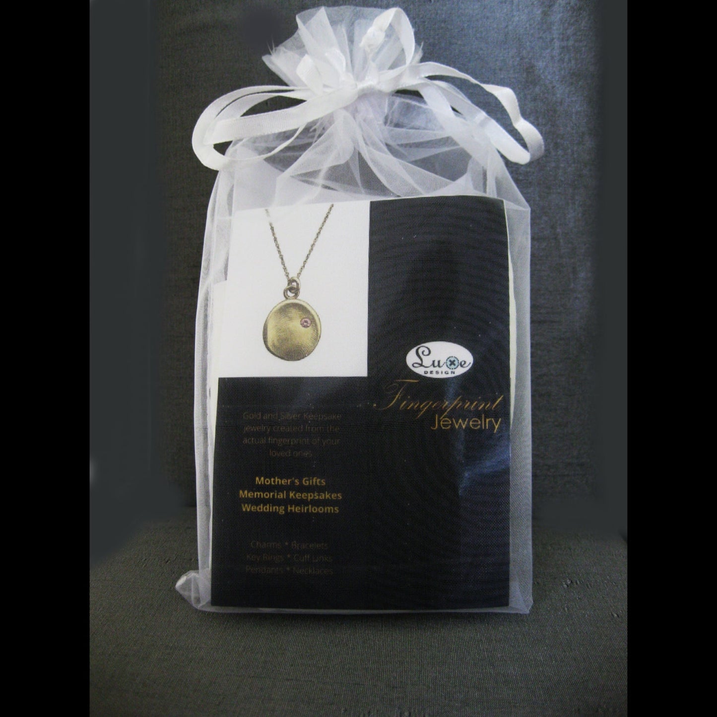 Double Sided Two Person Sterling Silver Fingerprint Pendant: Personalized Keepsake Gift