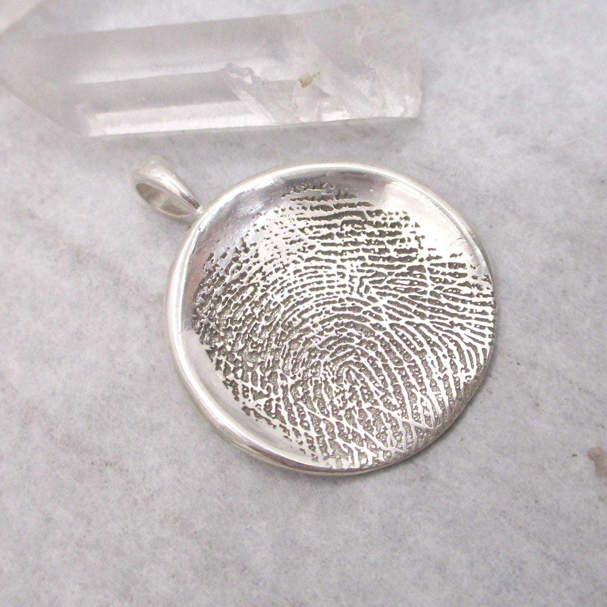 Sterling Full Size Organic Fingerprint Pendant | Upload Your Image
