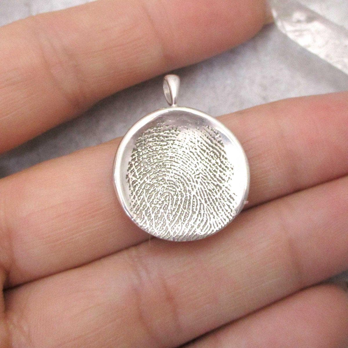 Sterling Full Size Organic Fingerprint Pendant | Upload Your Image
