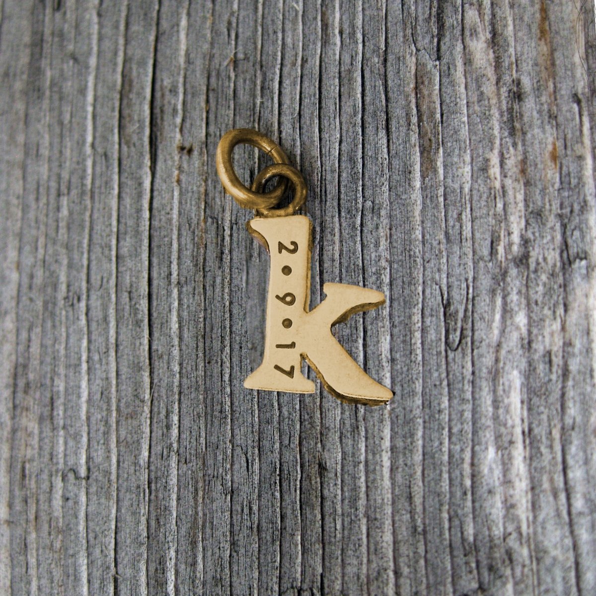 K Initial Necklace in 14k Gold • Tiny Lowercase Letter Charm • Personalized Gold Pendant