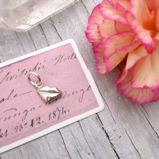 Kissy Lips Charm in Sterling Silver - Luxe Design Jewellery