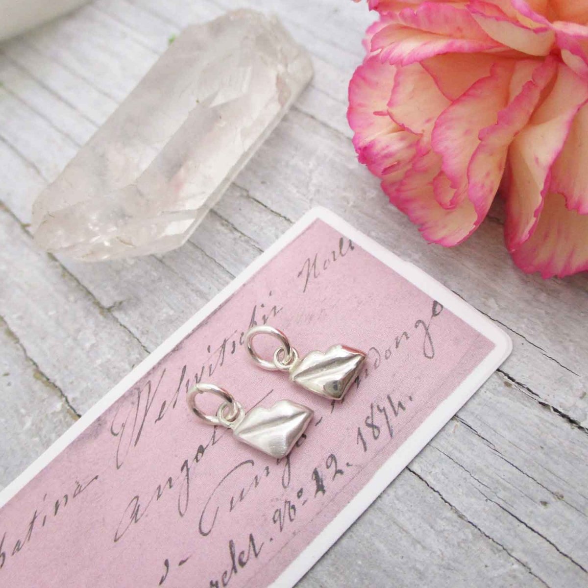 Kissy Lips Charm in Sterling Silver - Luxe Design Jewellery
