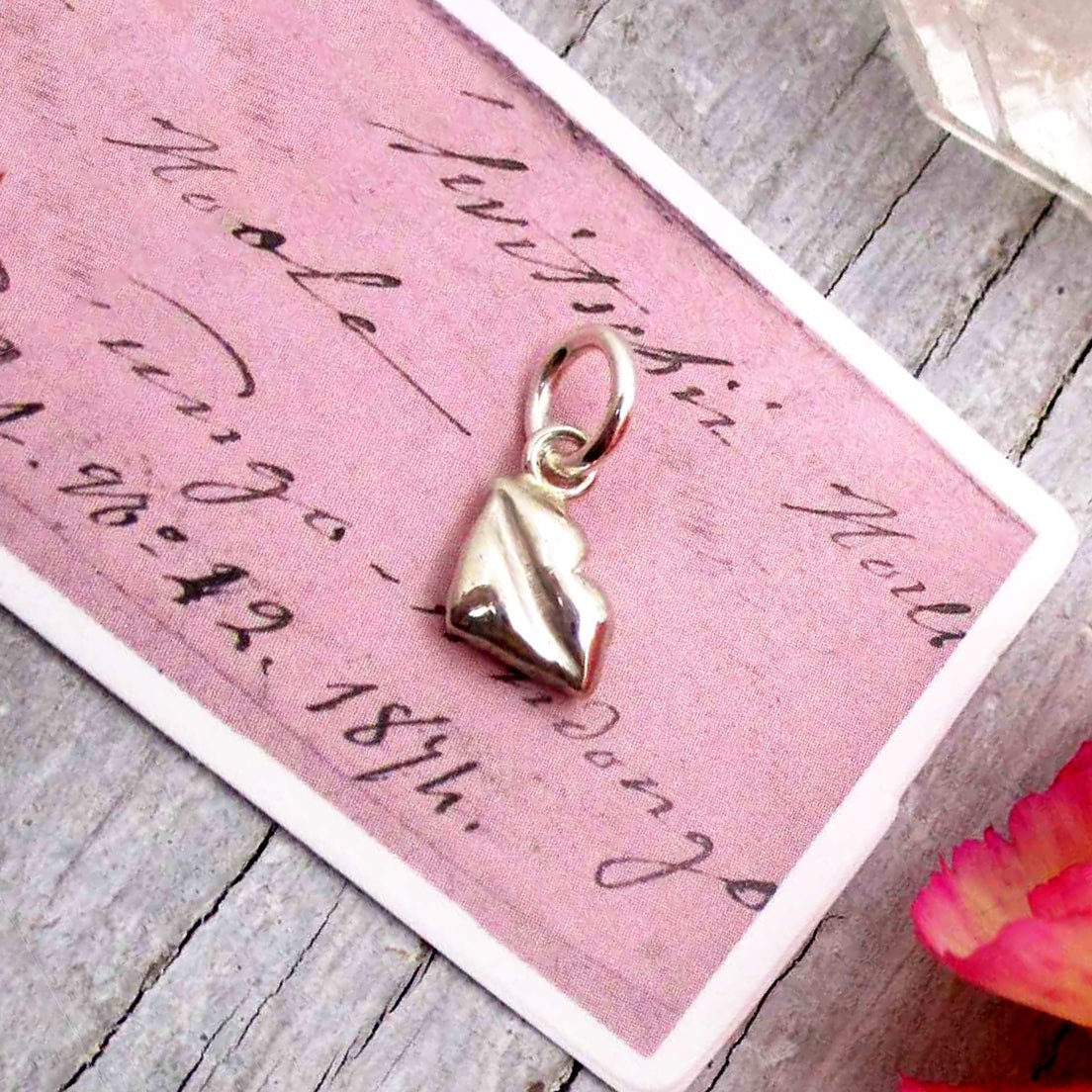 Kissy Lips Charm in Sterling Silver - Luxe Design Jewellery