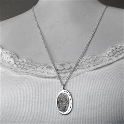 Large Personalized Finger Print Pendant from Flat Ink Print - Luxe Design Jewellery