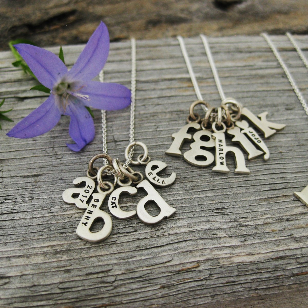 M Initial Necklace in Solid 14k Gold • Tiny Personalized Letter Charm • Lowercase Pendant