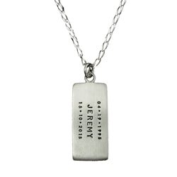 Memorial Rectangle Dog Tag Men's Necklace - Luxe Design Jewellery