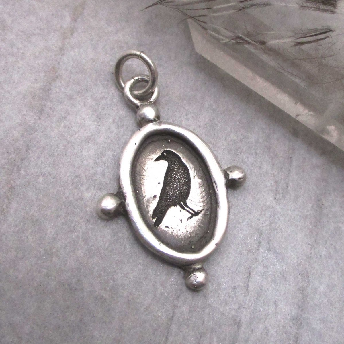 Mystic Crow Sterling Silver Charm