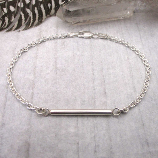 Narrow Sterling Silver Cylinder Urn Bracelet for Cremation Ashes, Holds a Small Pinch of Ashes (Copy)