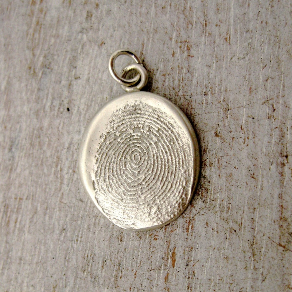 Organic Fingerprint Pendant | Adult Fingerprint Jewelry | Memorial Keepsake | Sterling Silver Oval