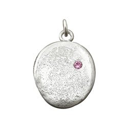 Organic Shaped Fingerprint Gemstone Pendant from Flat Ink Print - Luxe Design Jewellery