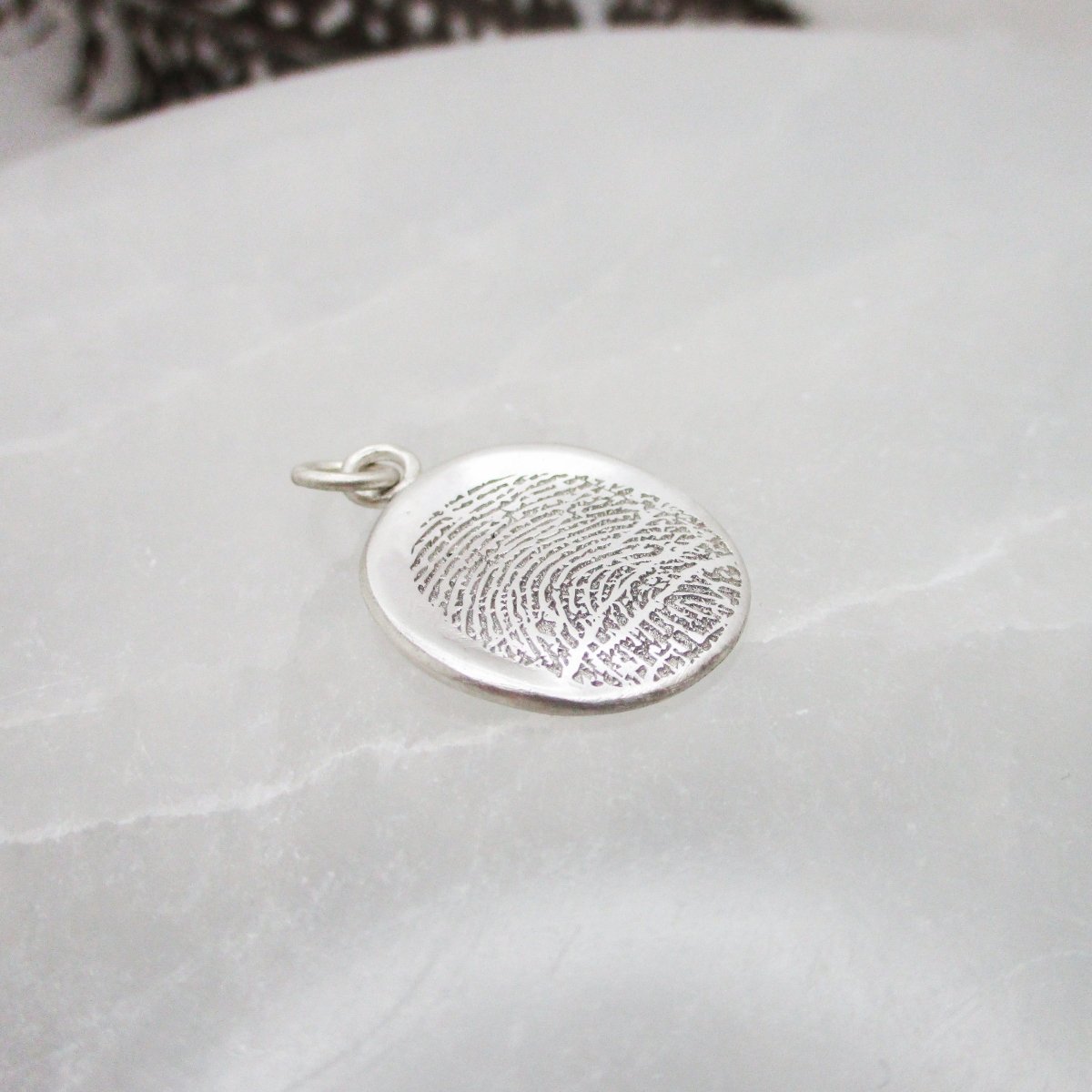 Organic Shaped Fingerprint Pendant - Email Us Your Fingerprint