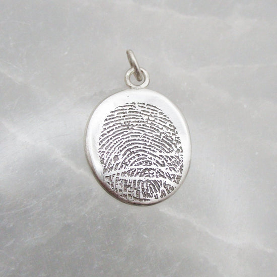 Organic Shaped Fingerprint Pendant - Email Us Your Fingerprint