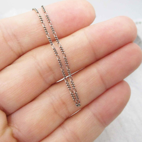 Oxidized Sterling Silver Figaro Chain - Luxe Design Jewellery
