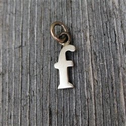 Personalized Baby Lowercase Letter F Initial Charm Sterling Silver - Luxe Design Jewellery