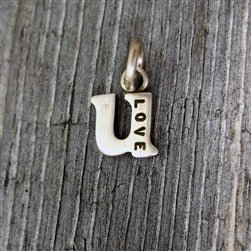 Personalized Baby Lowercase Letter U Initial Charm Sterling Silver - Luxe Design Jewellery