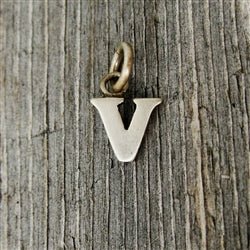 Personalized Baby Lowercase Letter V Initial Charm Sterling Silver - Luxe Design Jewellery