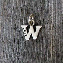 Personalized Baby Lowercase Letter W Initial Charm Sterling Silver - Luxe Design Jewellery