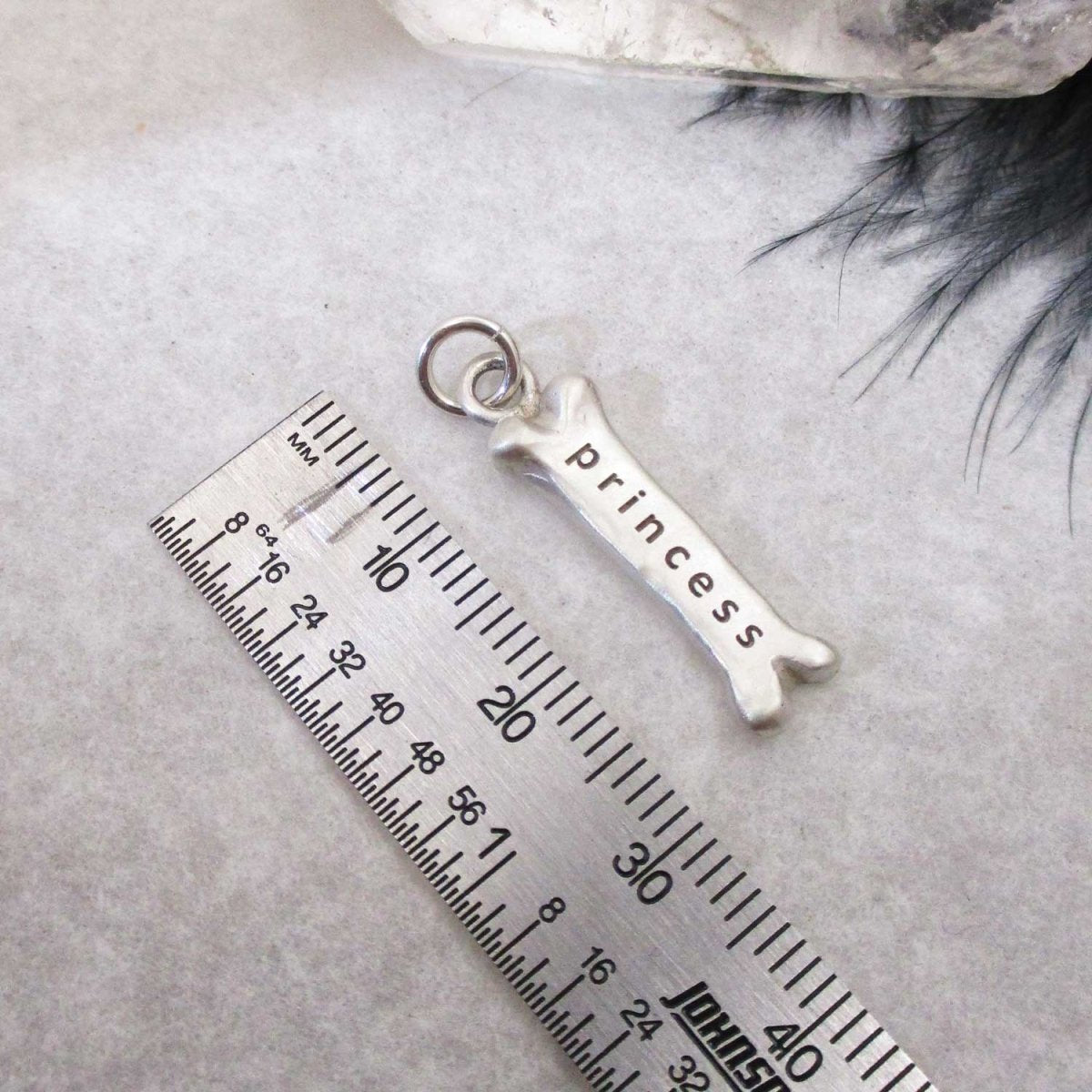 Personalized Big Dog Bone Charm in Sterling Silver