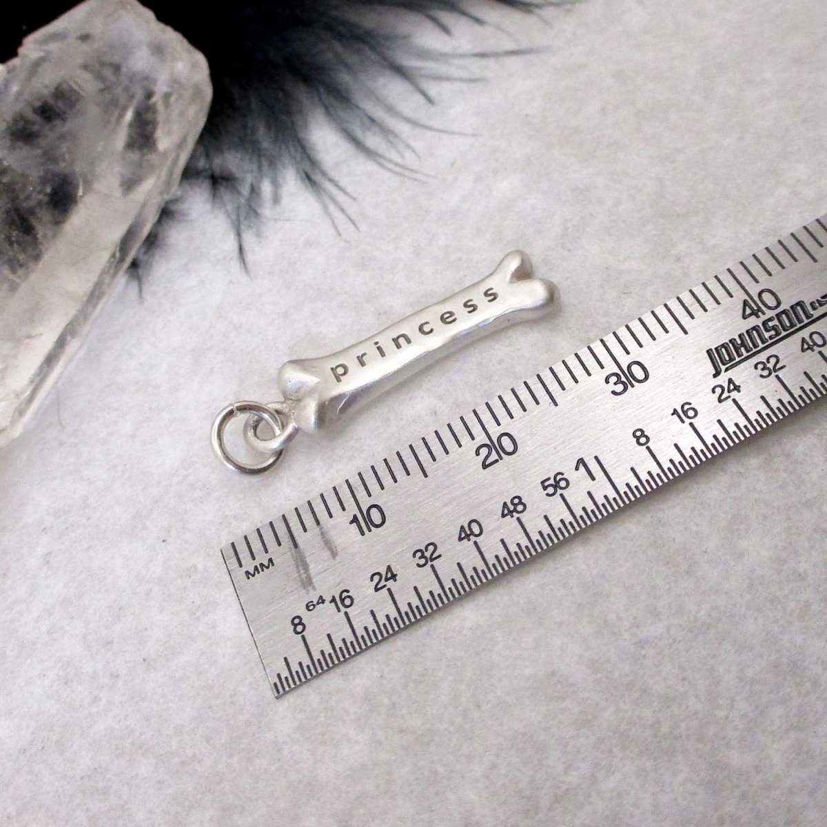 Personalized Big Dog Bone Charm in Sterling Silver