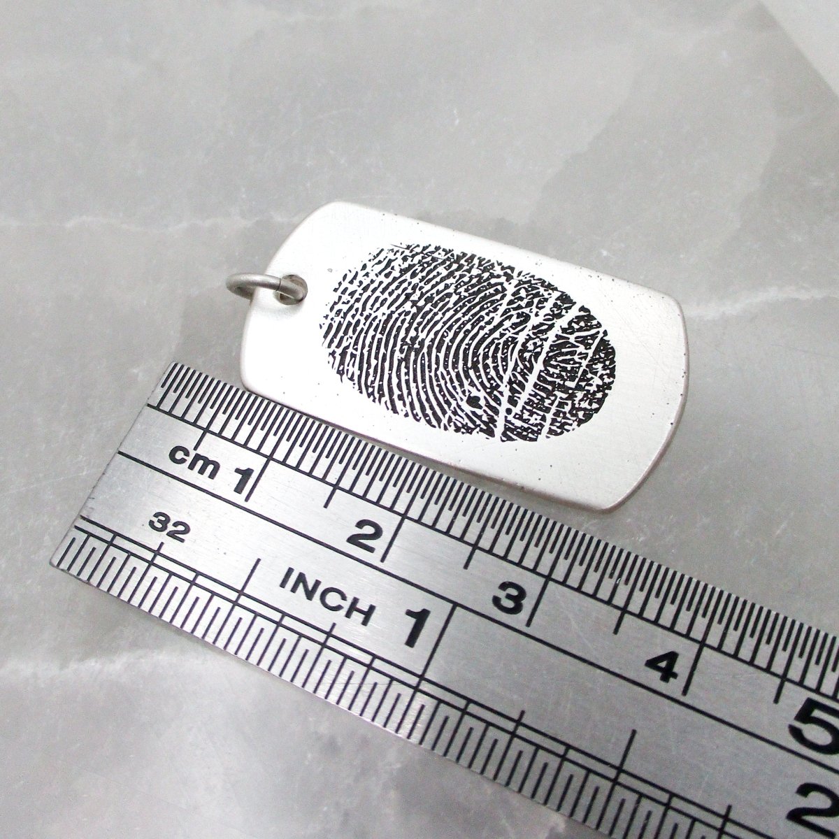 Personalized Fingerprint Dog Tag Necklace - Email Your Image