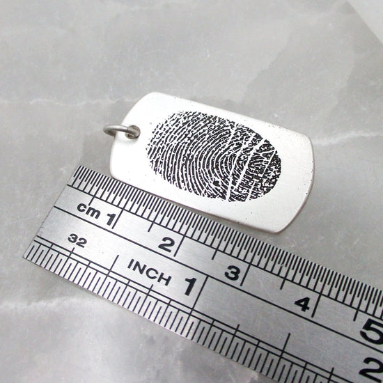 Personalized Fingerprint Dog Tag Necklace - Email Your Image