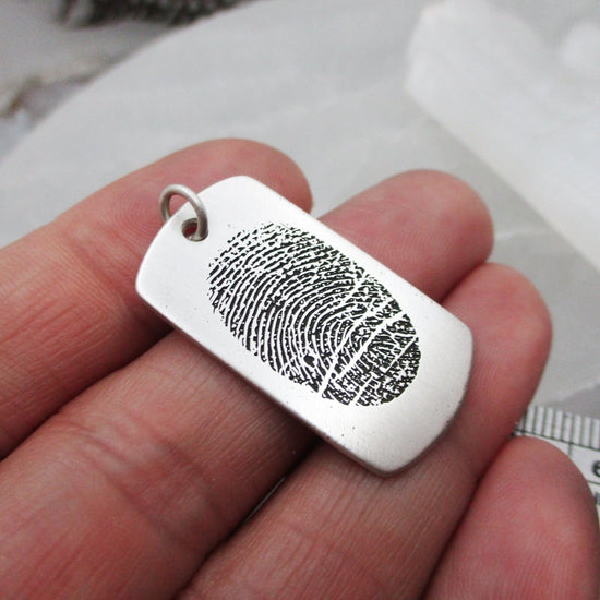 Personalized Fingerprint Dog Tag Necklace - Email Your Image