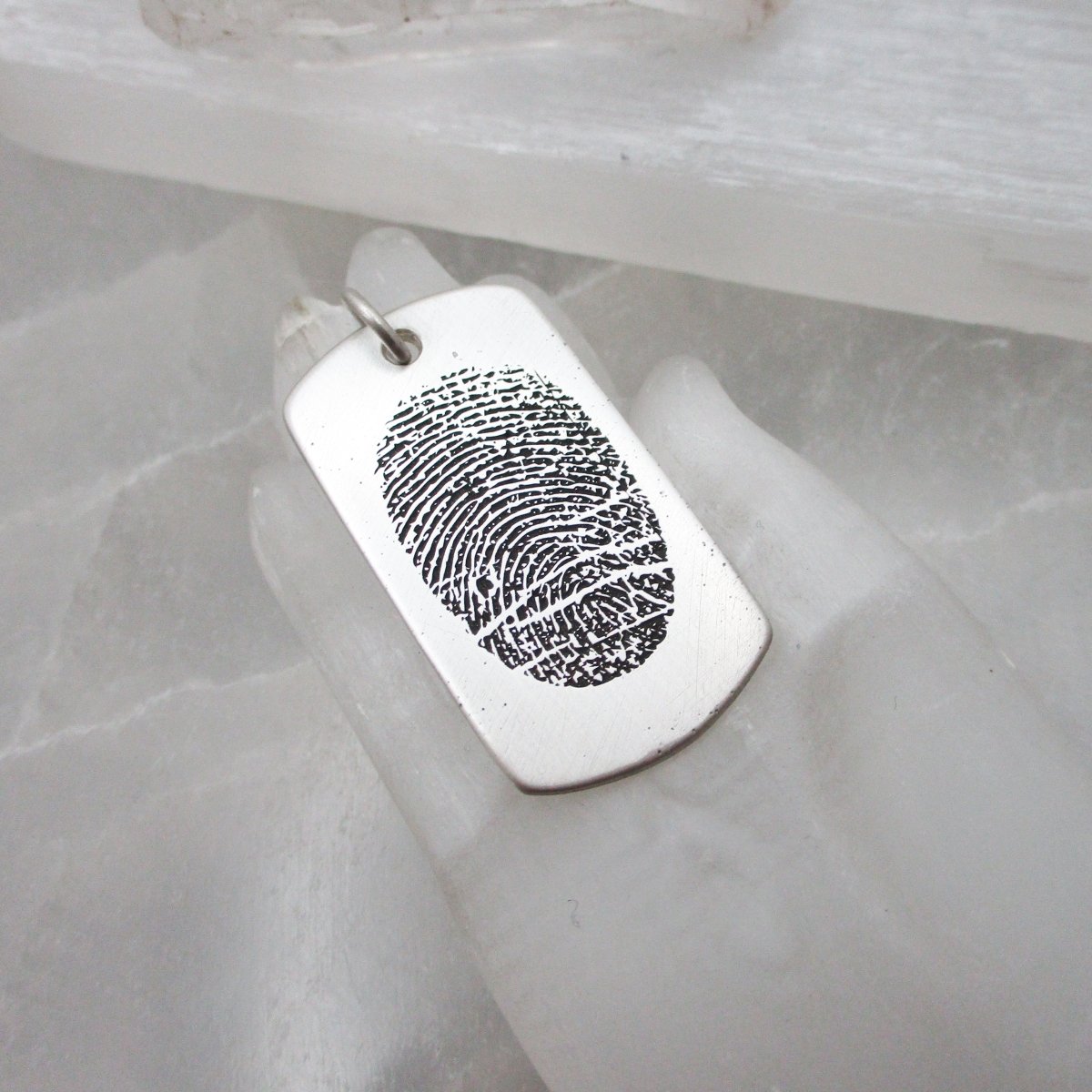 Personalized Fingerprint Dog Tag Necklace - Email Your Image