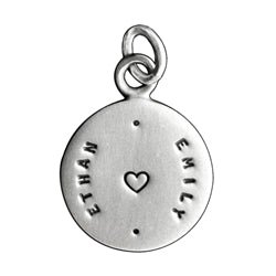 Personalized Silver Disc Vertical Names Charm - Luxe Design Jewellery