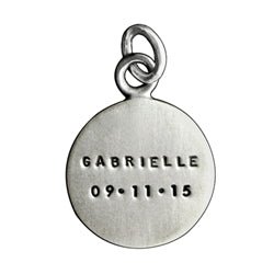 Personalized Silver Name and Date Large Disc Charm - Luxe Design Jewellery