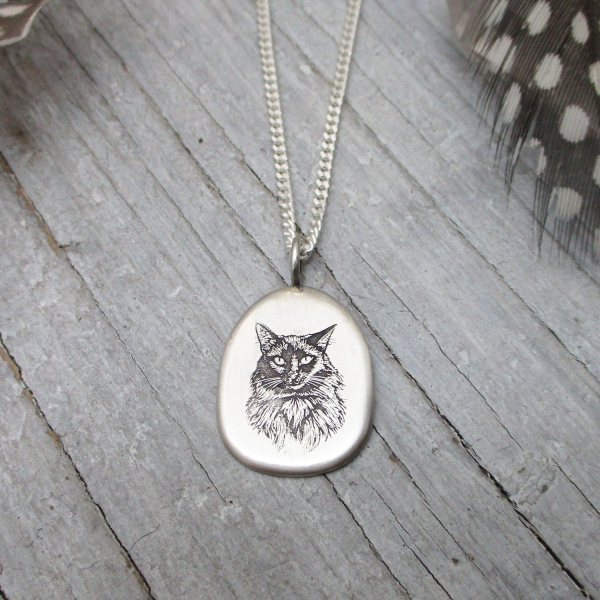 Pet Portrait Arch Pendant in Sterling Silver