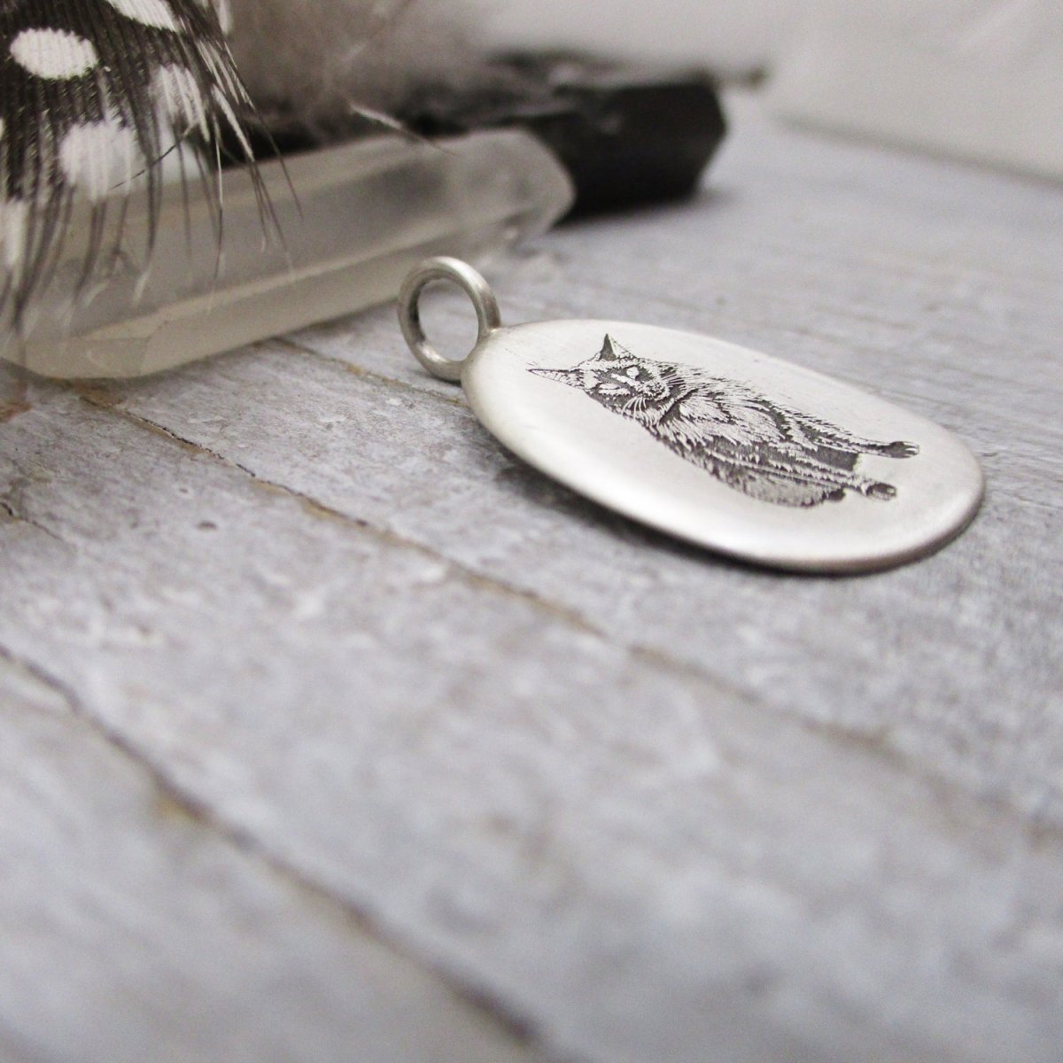 Pet Portrait Arch Pendant in Sterling Silver