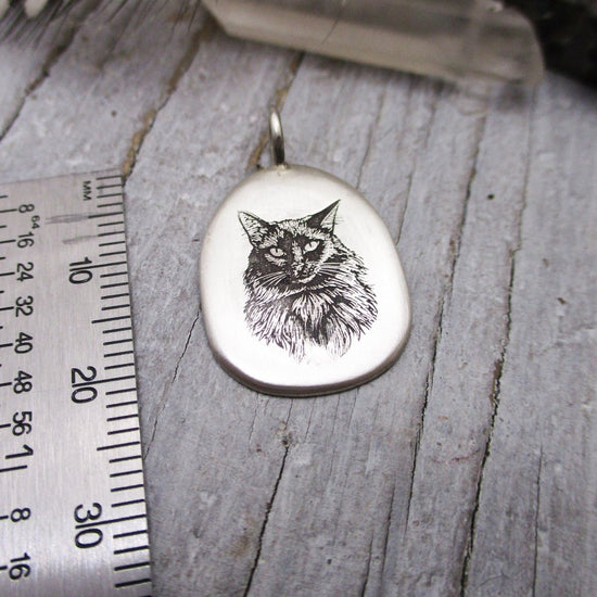 Pet Portrait Arch Pendant in Sterling Silver