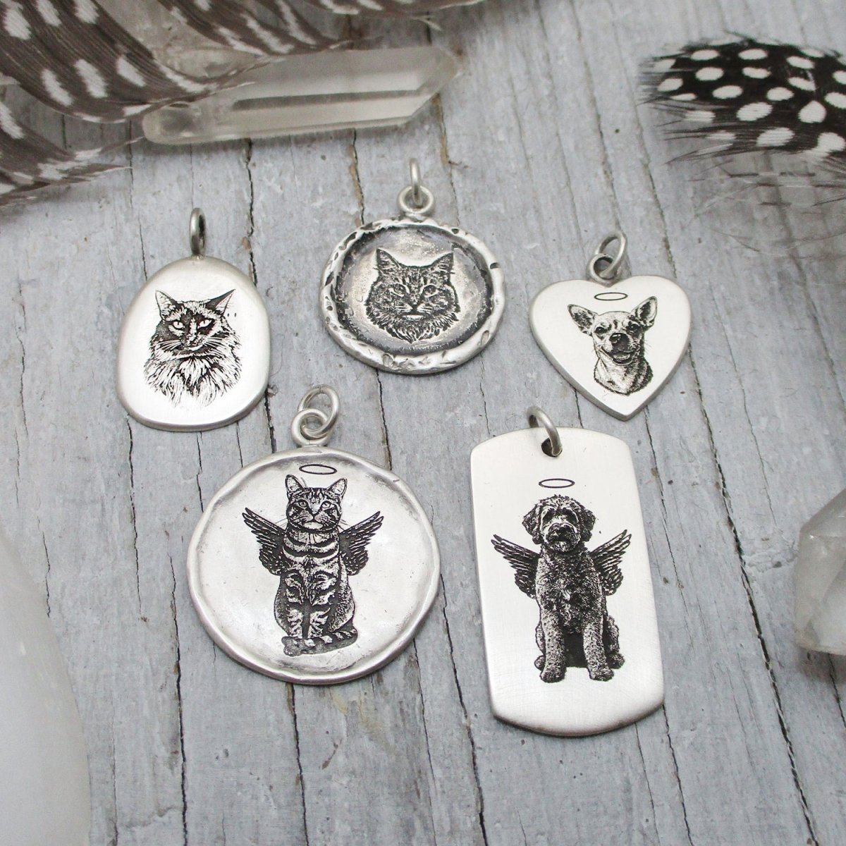 Pet Portrait Arch Pendant in Sterling Silver