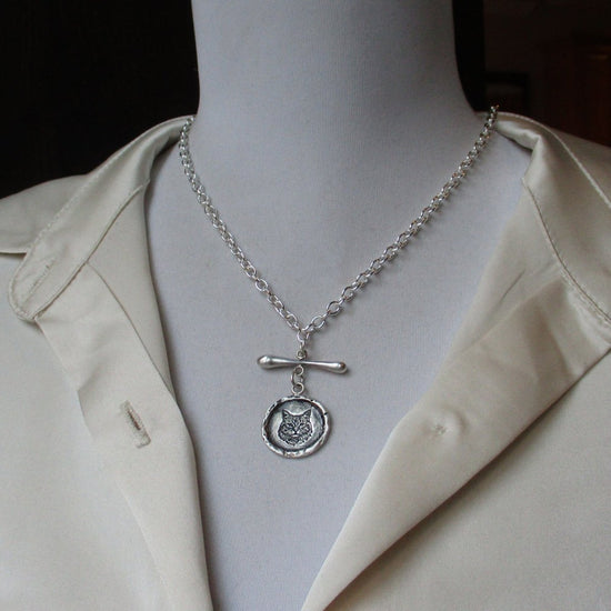 Pet Portrait Framed Circle Pendant in Sterling Silver