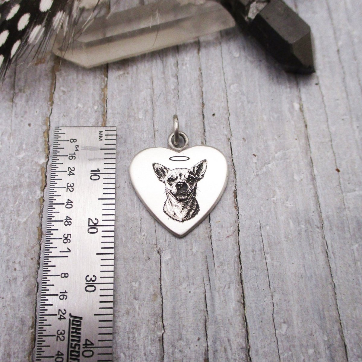 Pet Portrait Heart Pendant in Sterling Silver