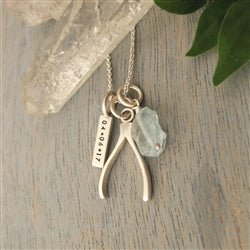 Raw Blue Apatite Gemstone Bead Charm in Sterling Silver - Luxe Design Jewellery