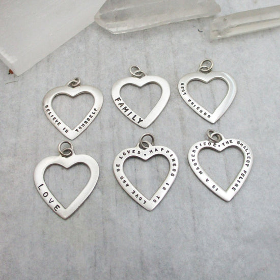 SALE Sterling Silver Open Heart Charm - Luxe Design Jewellery
