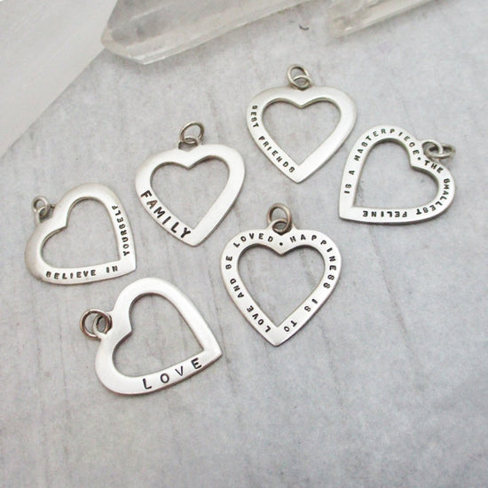 SALE Sterling Silver Open Heart Charm - Luxe Design Jewellery