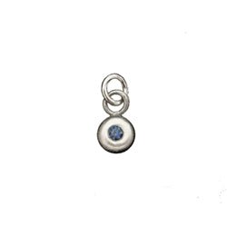Silver December Birthstone Charm in Genuine Blue Zircon - Luxe Design Jewellery